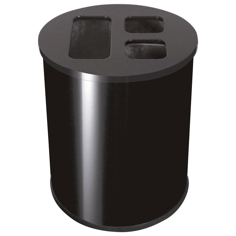 Dbmark - Collecteur 40L tri sélectif (3 compartiments) - 35,5 x 35,5 x 47 cm - WB-1261-BLA