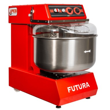 Peb Machinery - Pétrin à spirale rouge Futura30 - 30 kg - Futura30rouge