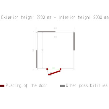 Diamond - Chambre ISO 100, dim. int. 2430 x 2430 xh 2030 mm  (11,99  m³) - C118A/10BF