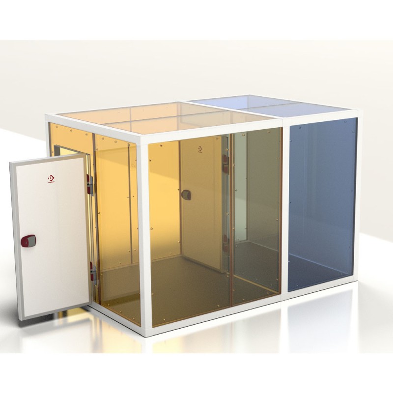 Diamond - Chambre combi ISO 100, dim.int. 2230 x 2030 & 2230 x 1230 xh 2230 mm  (10,09 + 6,12 m³) - C1710/XBF-COMBI