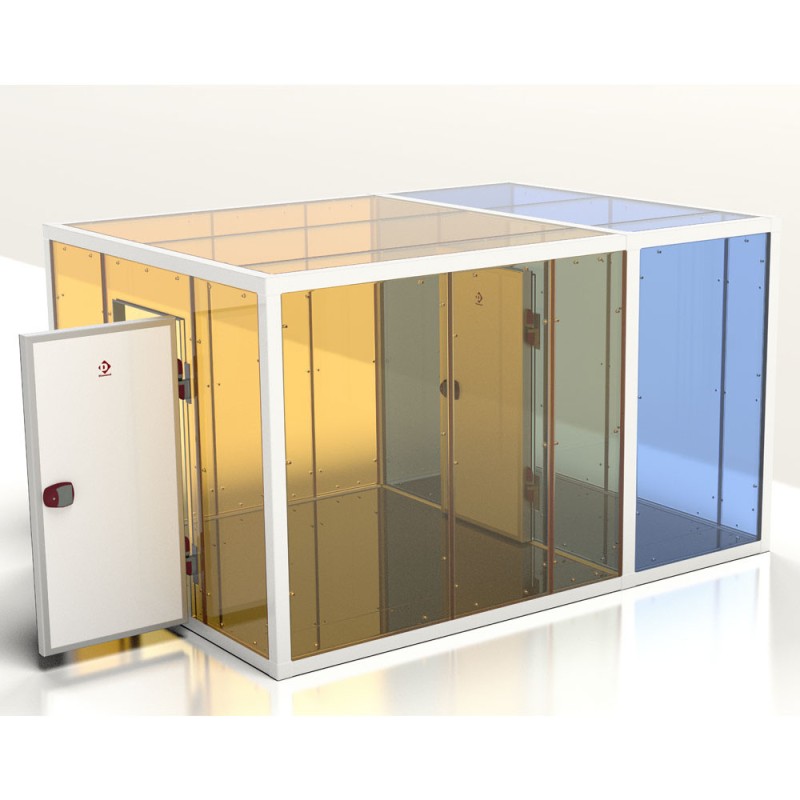 Diamond - Chambre combi ISO 100, dim. int. 2830 x 1430 & 2830 x 1230 xh 2230  mm  (9,02 + 7,76 m³) - C1810/XBF-COMBI