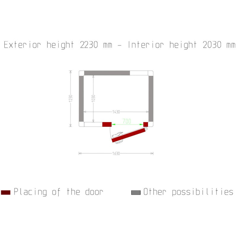 Diamond - Chambre ISO 100, dim. int. 1430 x 1030 xh 2030 mm  (2,99 m³) - C31B/10BF
