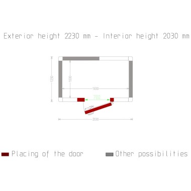 Diamond - Chambre ISO 100, dim. int. 1830 x 1030 xh 2030 mm  (3,83  m³) - C37B/10BF