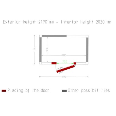 Diamond - Chambre ISO 80, dim. int. 1830 x 1030 xh 2030 mm  (3,83 m³) - C37B/BF