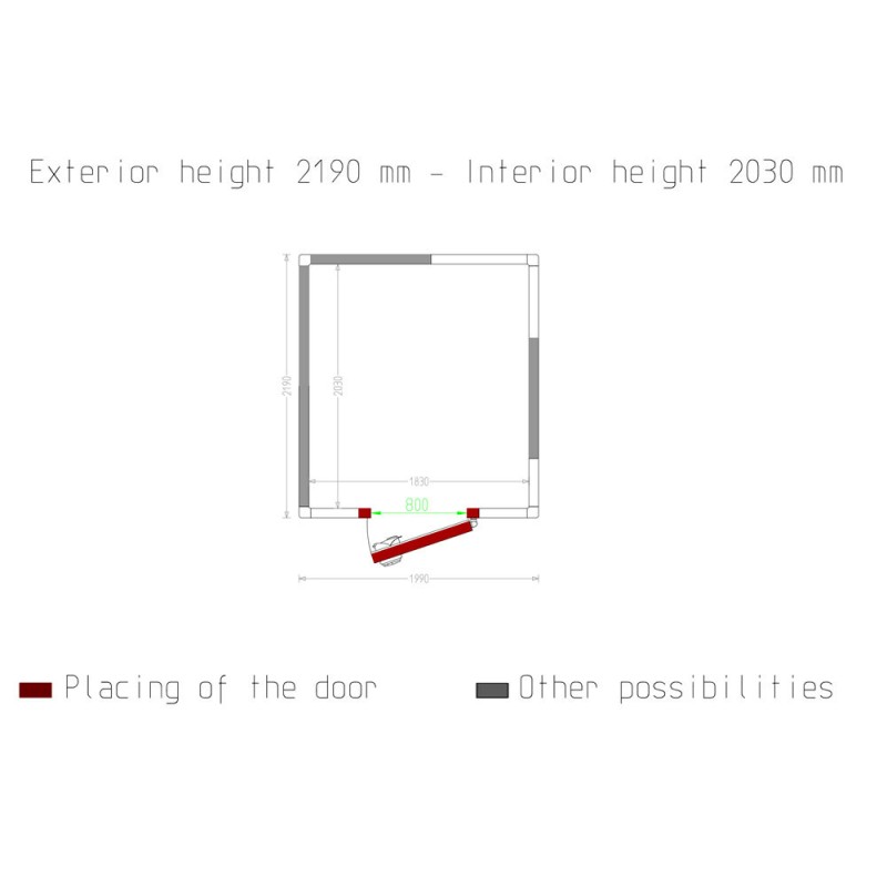 Diamond - Chambre ISO 80, dim. int. 2030 x 1830 xh 2030 mm  (7,54 m³) - C80A/BF