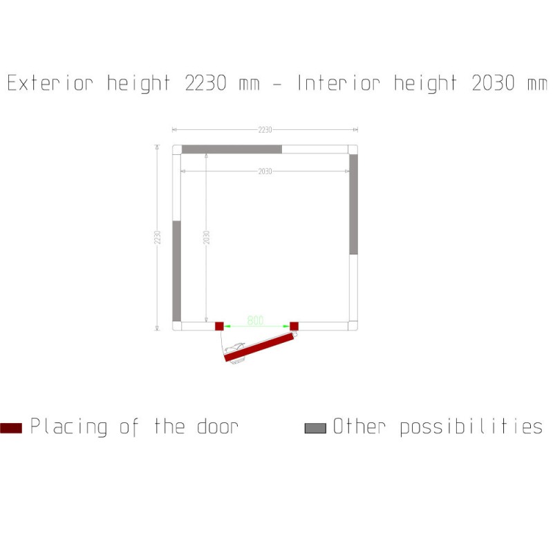 Diamond - Chambre ISO 100, dim. int. 2030 x 2030 xh 2030 mm (8,37  m³) - C90A/10BF