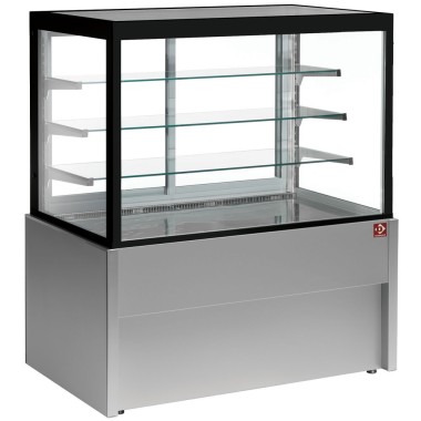 Diamond - Comptoir vitrine panoramique, chauffante, 4 niveaux, sans réserve - GRIS - CB10HT-G5-P