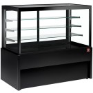 Diamond - Comptoir vitrine panoramique, neutre, 4 niveaux, sans réserve - NOIR - CB10NN-B9-P