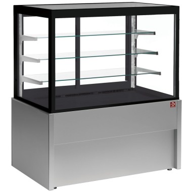 Diamond - Comptoir vitrine panoramique, neutre, 4 niveaux, sans réserve - GRIS - CB10NN-G5-P
