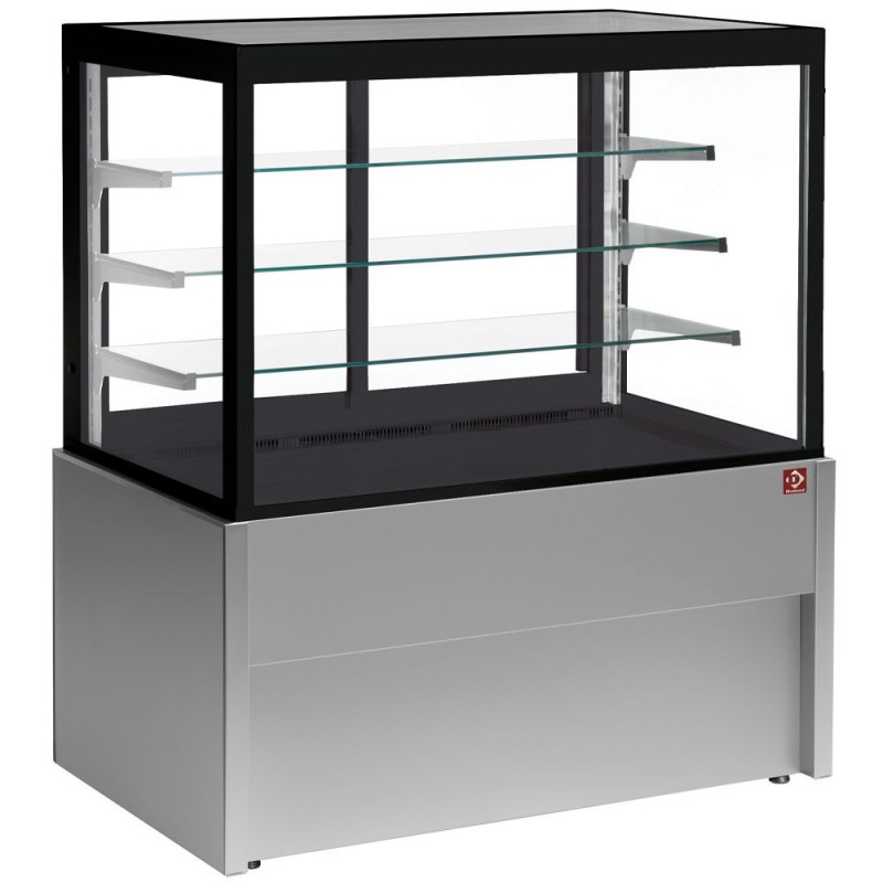 Diamond - Comptoir vitrine panoramique, ventilé, 4 niveaux, sans réserve - GRIS - CB10V-G5/P2