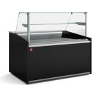 Diamond - Comptoir vitrine ventilé, vitre haute, avec réserve - NOIR - DET/10-AV-B5