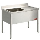 Diamond - Plonge 1 cuve et 1 égouttoir à droite, avec piétement - L1210D/6-KD