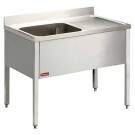 Diamond - Plonge 1 cuve et 1 égouttoir à droite, avec piétement - L1410D-KD