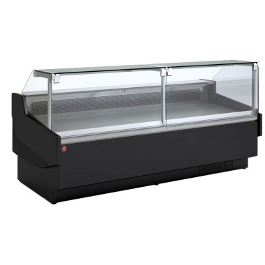 Diamond - Comptoir vitrine neutre, avec réserve neutre - NOIR - ORL/10-AN-B5