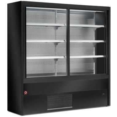 Diamond - Murale réfrigéré, ventilé, avec portes coulissantes en verres - NOIR - PD10/B5-R2