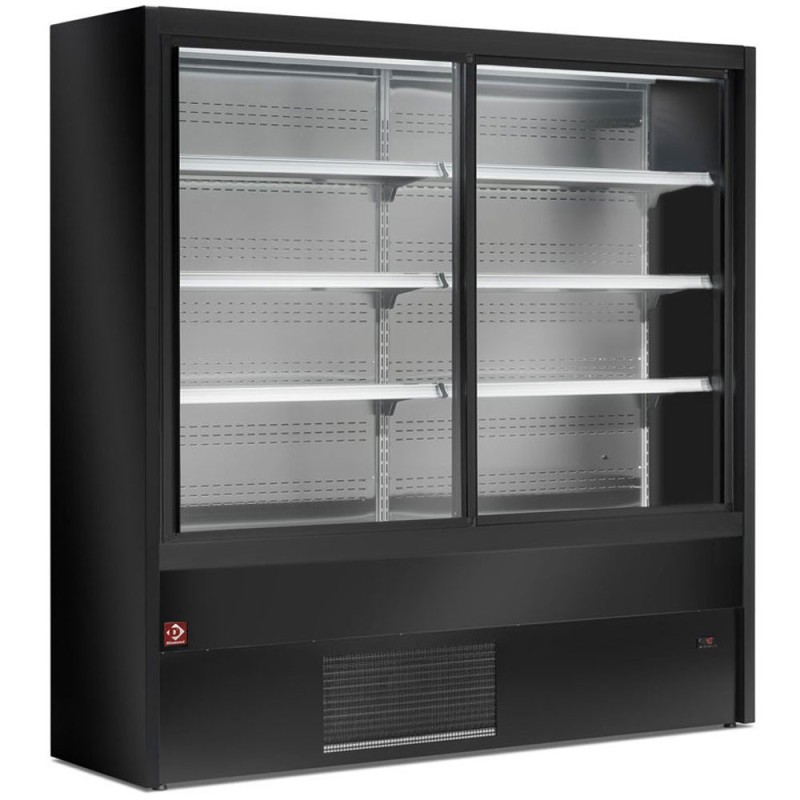 Diamond - Murale réfrigéré, ventilé, avec portes coulissantes en verres - NOIR - PD10/B5-R2