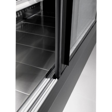 Diamond - Murale réfrigéré, ventilé, avec portes coulissantes en verres - NOIR - PD10/B5-R2