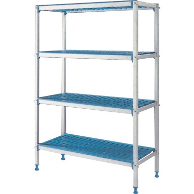 Diamond - Rayonnage linéaire en aluminium 4 niveaux "Modular Rack - RLA/074-4/EF