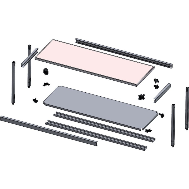 Diamond - Table de travail avec tablette inférieure - TL771/KD