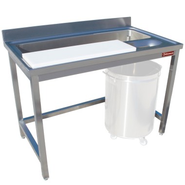 Diamond - Table préparation et lavage légumes, murale - TPL1270A
