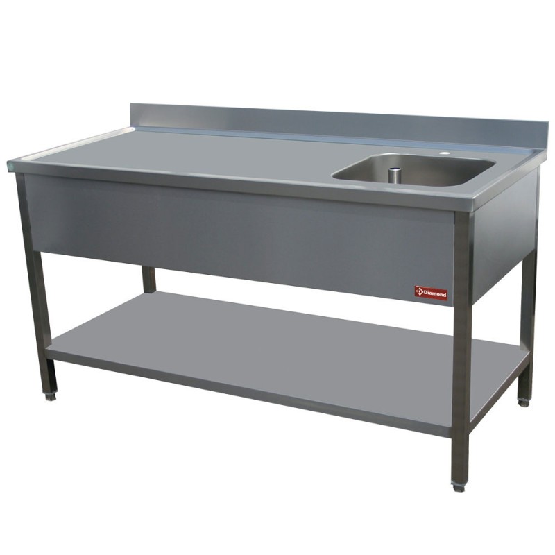 Diamond - Table de chef 1 cuve droite 400X400XH275 - TV1471DA