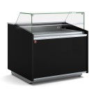 Diamond - Comptoir vitrine neutre, vitre basse, avec réserve neutre - NOIR - VIE/10-BN-B5