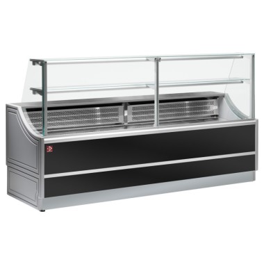 DIAMOND - Comptoir neutre à vitre droite 90° sans réserve - OL104/B2-NN