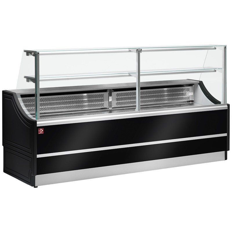 DIAMOND - Comptoir neutre vitre droite 90° sans réserve - OL104/B5-NN