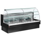 DIAMOND - Comptoir vitrine réfrigéré vitre courbe noir - VE14/B5-R2P