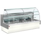 DIAMOND - Comptoir vitrine réfrigéré vitre courbe gris / blanc - VE14/E8-R2P