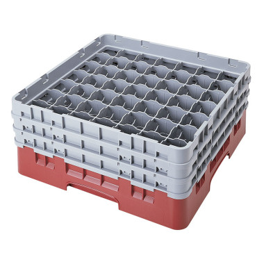 Dbmark - Casiers de lavage - 49 compartiments verres - Haut max 17.4 cm - 50 x 50 x 22.5 cm - Groseille - Lot de 3 - 49S638416