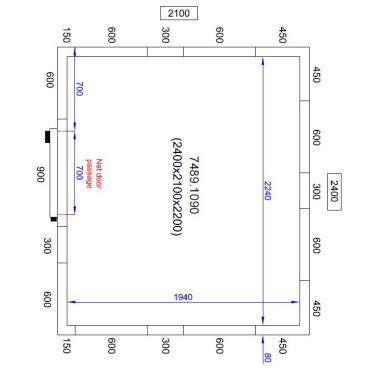 COMBISTEEL - Chambre froide positive/negative 2400x2100x2200