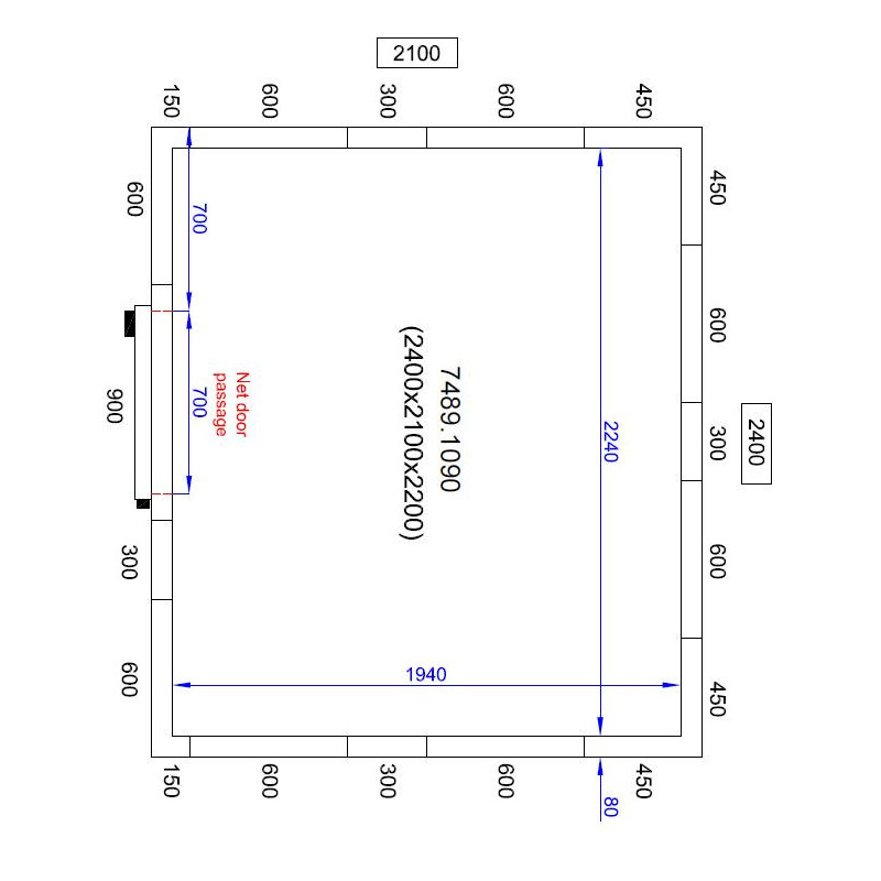 COMBISTEEL - Chambre froide positive/negative 2400x2100x2200