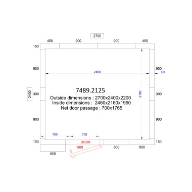 COMBISTEEL - Chambre froide positive/négative 2700x2400x2200 - 120 mm
