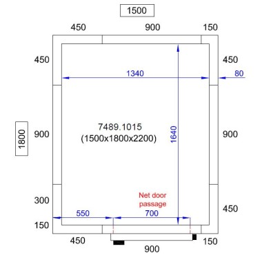 COMBISTEEL - Chambre froide positive/negative 1500x1800x2200