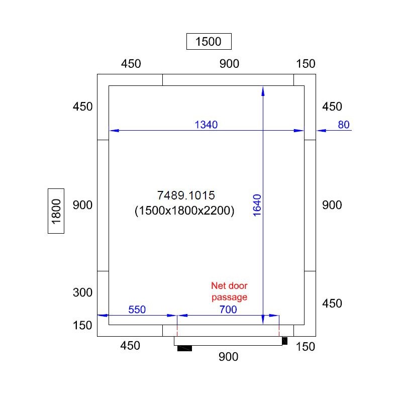 COMBISTEEL - Chambre froide positive/negative 1500x1800x2200