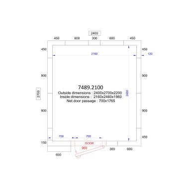 COMBISTEEL - Chambre froide positive/négative 2400x2700x2200 - 120 mm