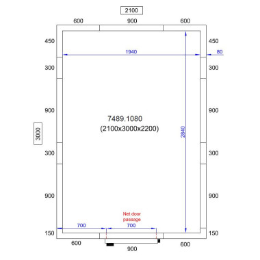 COMBISTEEL - Chambre froide positive/negative 2100x3000x2200