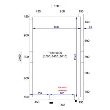COMBISTEEL - Chambre froide avec groupe négatif 1500x2400x2010