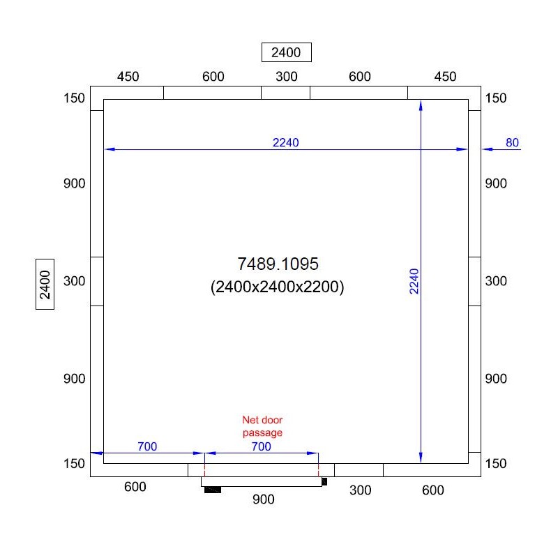COMBISTEEL - Chambre froide positive/negative 2400x2400x2200