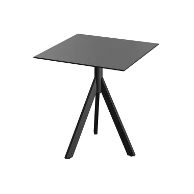 Table de bistrot carrée 700 x 700 - Pied pliant noir - Veba