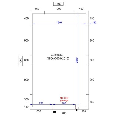 COMBISTEEL - Chambre froide avec groupe négatif 1800x3000x2010