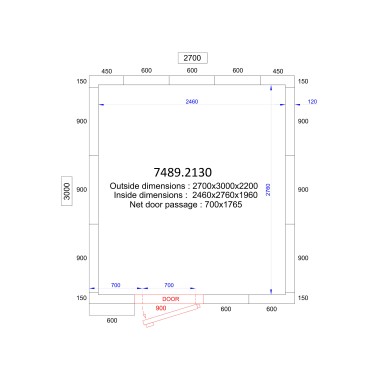 COMBISTEEL - Chambre froide positive/négative 2700x3000x2200 - 120 mm