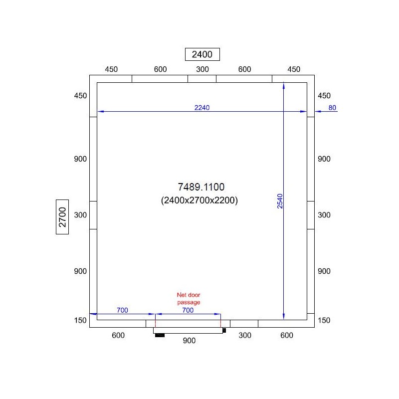 COMBISTEEL - Chambre froide positive/negative 2400x2700x2200