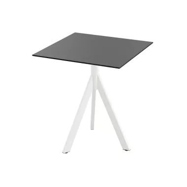 Table de bistrot carrée 700 x 700 - Pied pliable blanc - Veba