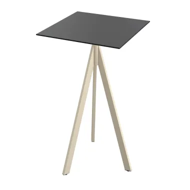 Table mange debout carré 700 x 700 - Pied pliable sable 1100 mm - Veba