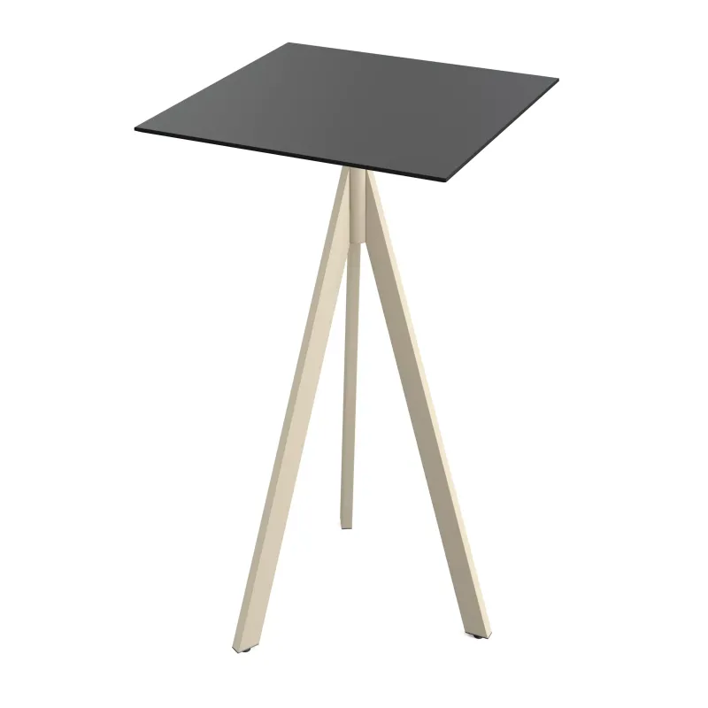 Table mange debout carré 700 x 700 - Pied pliable sable 1100 mm - Veba