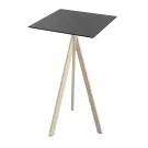 Table mange debout carré 700 x 700 - Pied pliable sable 1100 mm - Veba