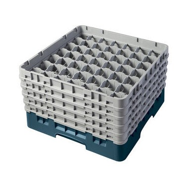 Casiers de lavage - 49 compartiments verres - Haut max 17.4 cm - 50 x 50 x 22.5 cm - Vert Turquoise - Lot de 3 - Cambro