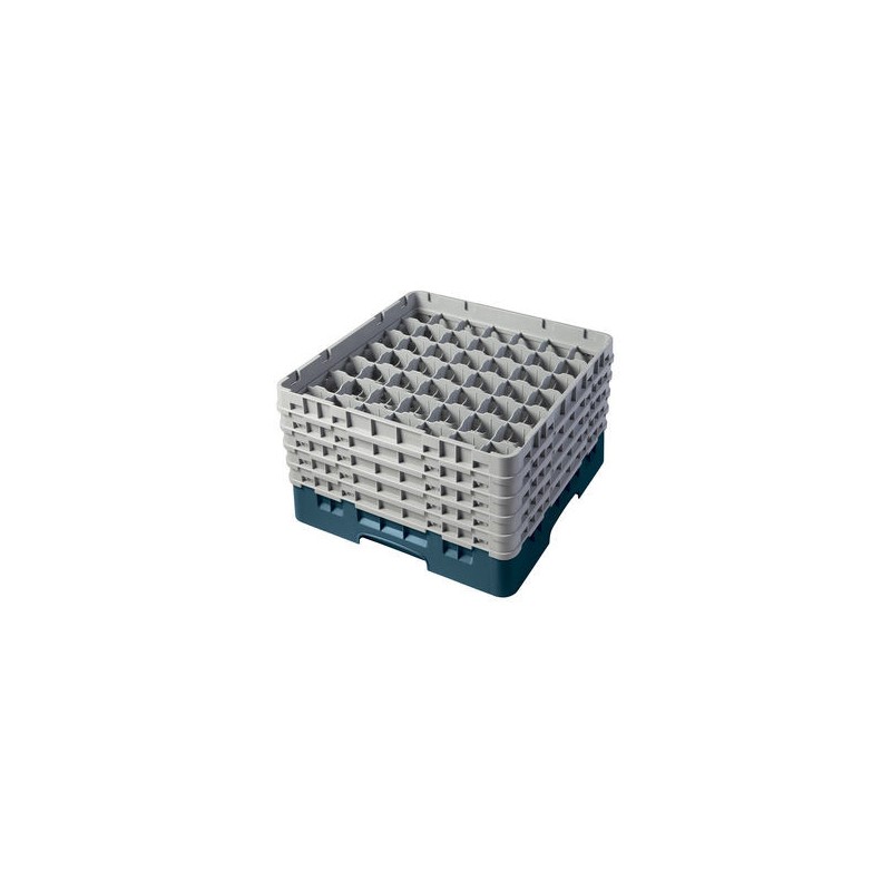 Casiers de lavage - 49 compartiments verres - Haut max 17.4 cm - 50 x 50 x 22.5 cm - Vert Turquoise - Lot de 3 - Cambro